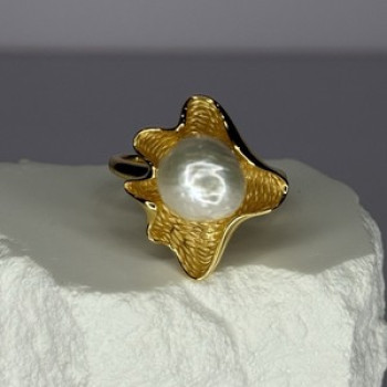 925 Sterling Silver  Gold Plated Pearl  