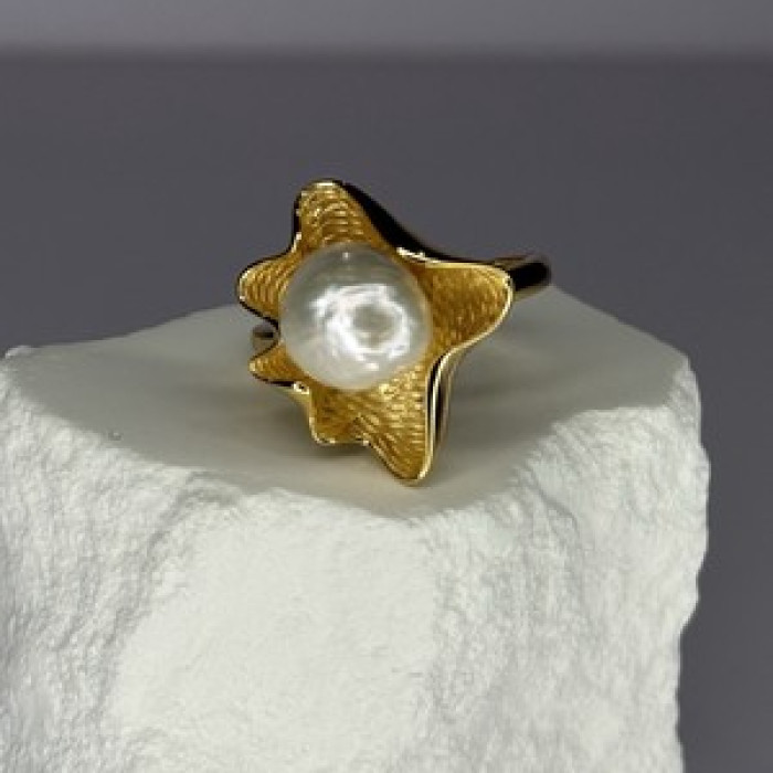 925 Sterling Silver  Gold Plated Pearl  