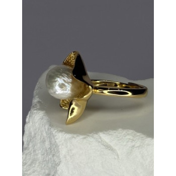 925 STERLING SILVER GOLD PLATED PEARL 