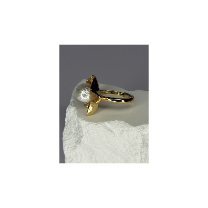 925 STERLING SILVER GOLD PLATED PEARL 