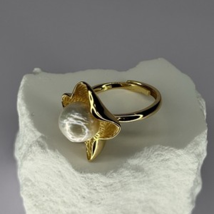 925 Sterling Silver  Gold Plated Pearl  