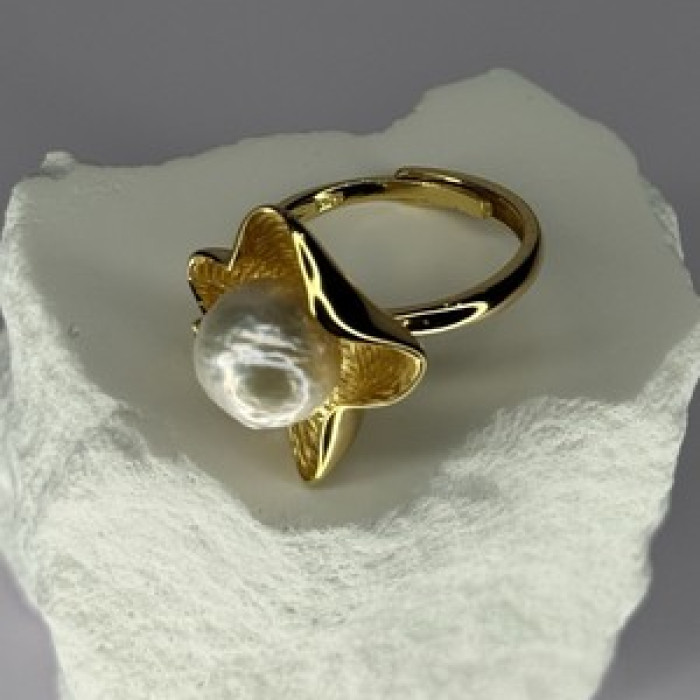 925 Sterling Silver  Gold Plated Pearl  