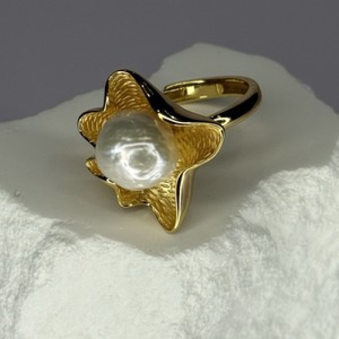 925 Sterling Silver  Gold Plated Pearl  