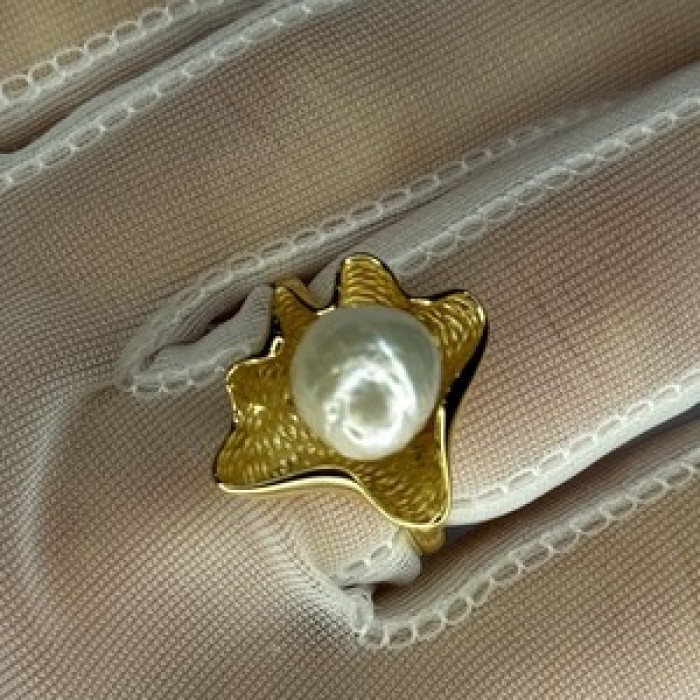 925 Sterling Silver  Gold Plated Pearl  