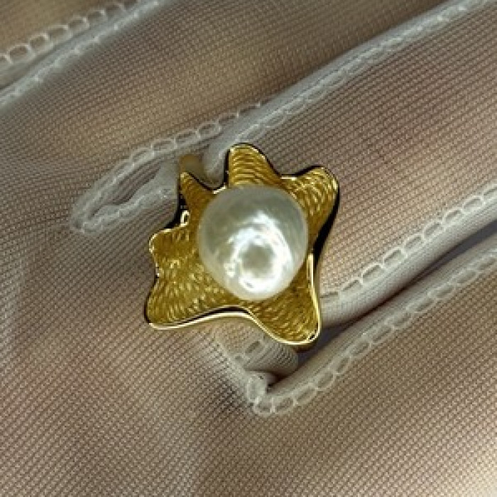 925 Sterling Silver  Gold Plated Pearl  