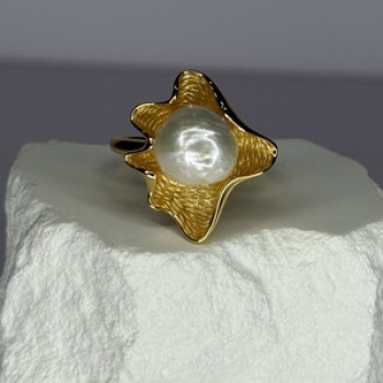 925 Sterling Silver  Gold Plated Pearl  