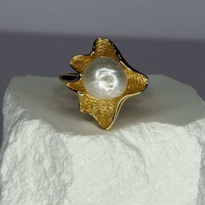 925 Sterling Silver  Gold Plated Pearl  