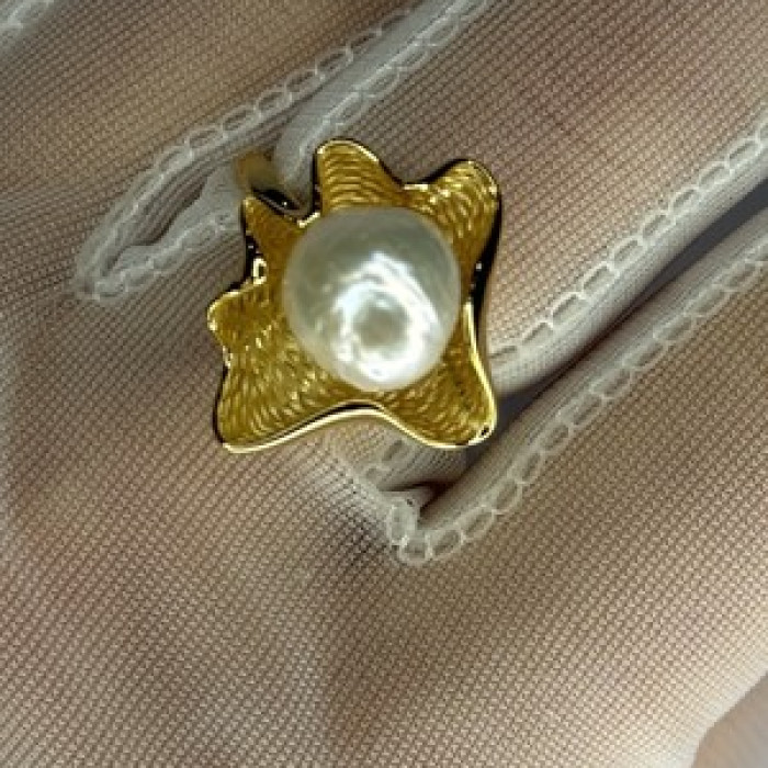 925 Sterling Silver  Gold Plated Pearl  