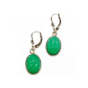 925 STERLING SILVER GREEN NEPHRITE EARRINGS