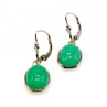 925 Sterling Silver Green Nephrite Earrings