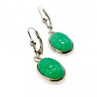 925 Sterling Silver Green Nephrite Earrings
