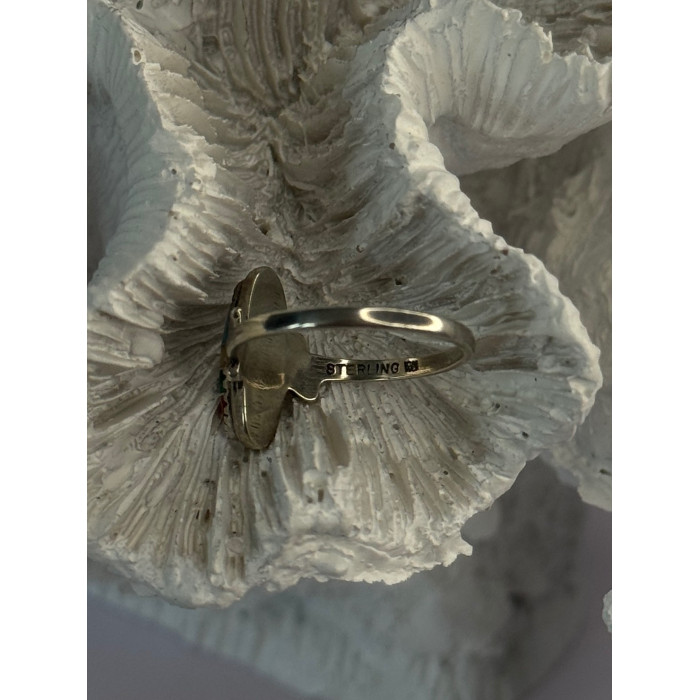 Colorful Native American 925 Sterling Silver Multi Gemstone Ring Size 5