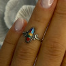Colorful Native American 925 Sterling Silver Multi Gemstone Ring Size 5