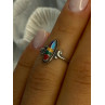 Colorful Native American 925 Sterling Silver Multi Gemstone Ring Size 5