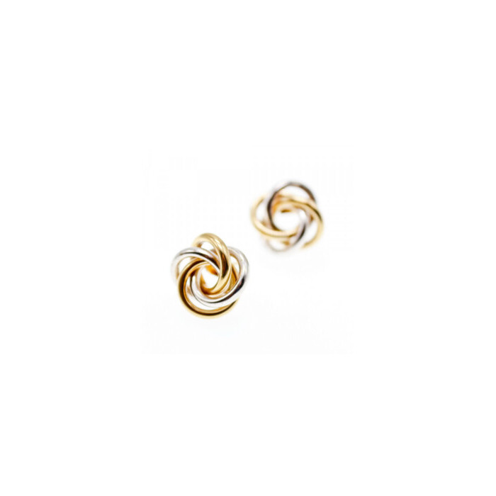 14K WHITE & YELLOW GOLD EARRINGS