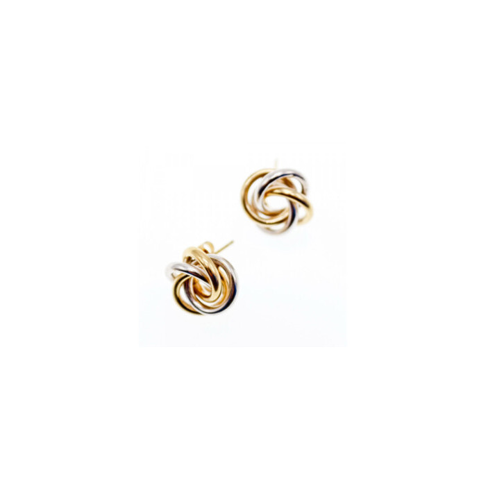 14K WHITE & YELLOW GOLD EARRINGS