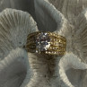 Beautiful 925 Sterling Silver Gold Plated CZ Ring Size 9