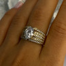 Beautiful 925 Sterling Silver Gold Plated CZ Ring Size 9