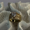 Beautiful 925 Sterling Silver Gold Plated CZ Ring Size 9