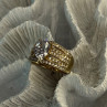 Beautiful 925 Sterling Silver Gold Plated CZ Ring Size 9