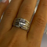 Beautiful 925 Sterling Silver Gold Plated CZ Ring Size 9