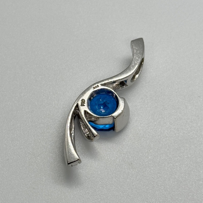 925 Sterling Silver CZ Pendant Lenght 45 mm
