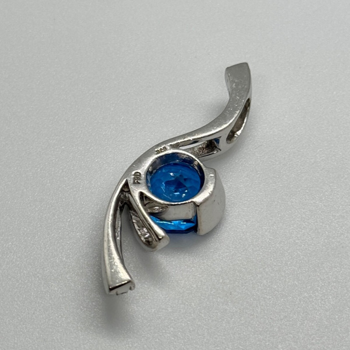 925 Sterling Silver CZ Pendant Lenght 45 mm