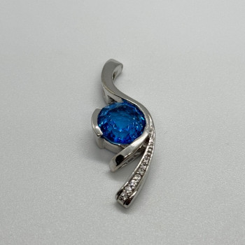 925 Sterling Silver CZ Pendant Lenght 45 mm