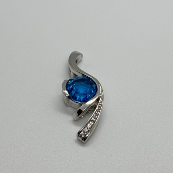 925 Sterling Silver CZ Pendant Lenght 45 mm