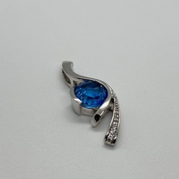 925 Sterling Silver CZ Pendant Lenght 45 mm