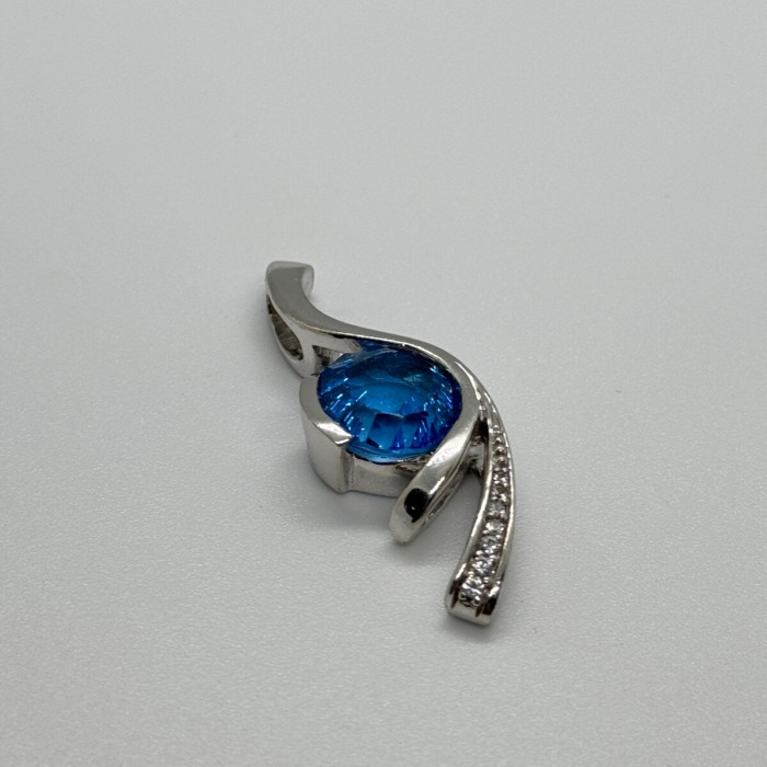 925 Sterling Silver CZ Pendant Lenght 45 mm