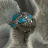 925 Sterling Silver Turquoise & CZ Ring Size 6