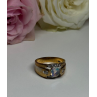 925 Sterling Silver Gold Plated CZ Ring Size 7