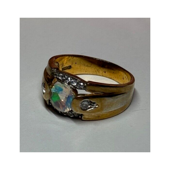 925 Sterling Silver Gold Plated CZ Ring Size 7