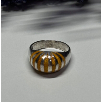 925 Sterling Silver Enamel Ring Size 6