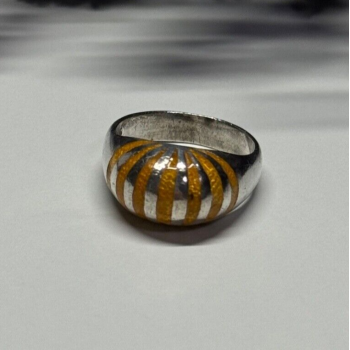 925 Sterling Silver Enamel Ring Size 6