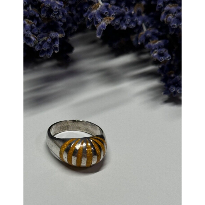 925 Sterling Silver Enamel Ring Size 6