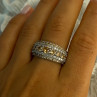 925 Sterling Silver Citrine & Beryl Ring Size 9.5