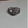 925 Sterling Silver White Topaz Ring Size 6