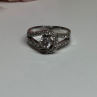 925 Sterling Silver White Topaz Ring Size 6