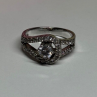 925 Sterling Silver White Topaz Ring Size 6