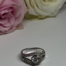 925 Sterling Silver White Topaz Ring Size 6