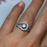 925 Sterling Silver White Topaz Ring Size 6