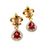 925 Sterling Silver Gold Plated Garnet Earrings