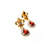 925 STERLING SILVER GOLD PLATED GARNET EARRINGS