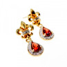 925 Sterling Silver Gold Plated Garnet Earrings