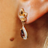 925 Sterling Silver Gold Plated Garnet Earrings