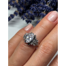 925 Sterling Silver CZ & Marcasite Ring Size 5