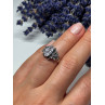 925 Sterling Silver CZ & Marcasite Ring Size 5