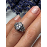 925 Sterling Silver CZ & Marcasite Ring Size 5